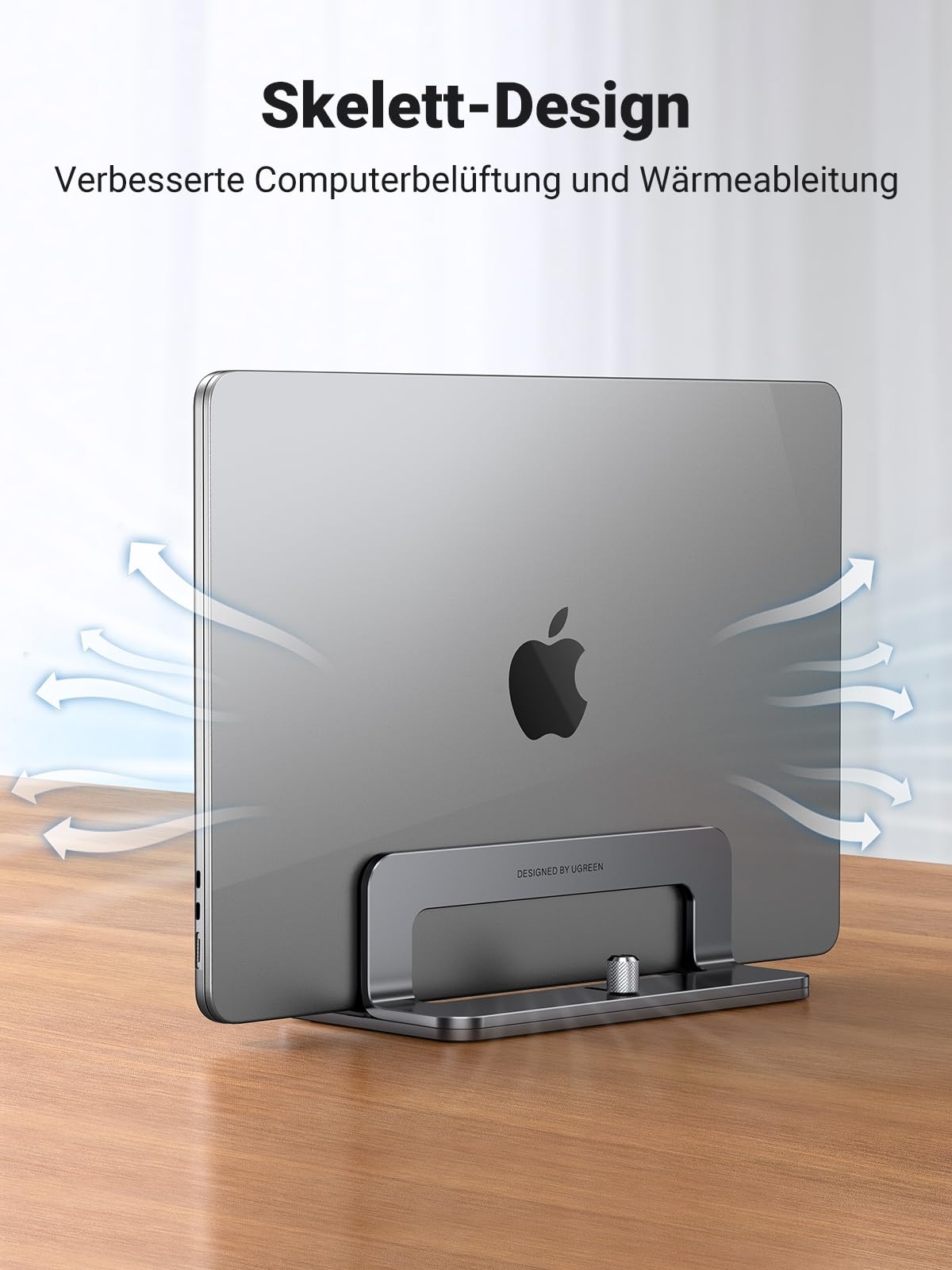 UGREEN Laptop Ständer Vertikaler Aluminium mit Thermischer Basis (Grau)