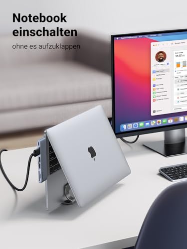 UGREEN Laptop Ständer Vertikaler Aluminium mit Thermischer Basis (Grau)