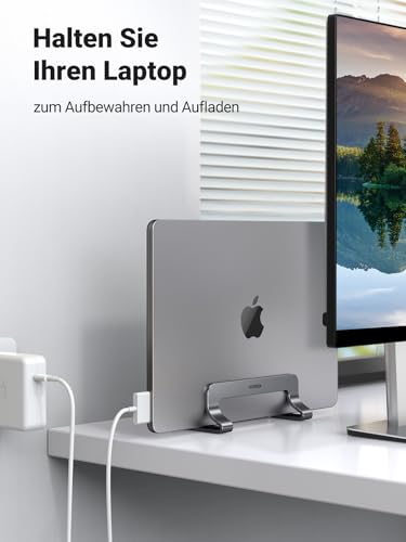 UGREEN Laptop Ständer Vertikaler Aluminium mit Thermischer Basis (Grau)