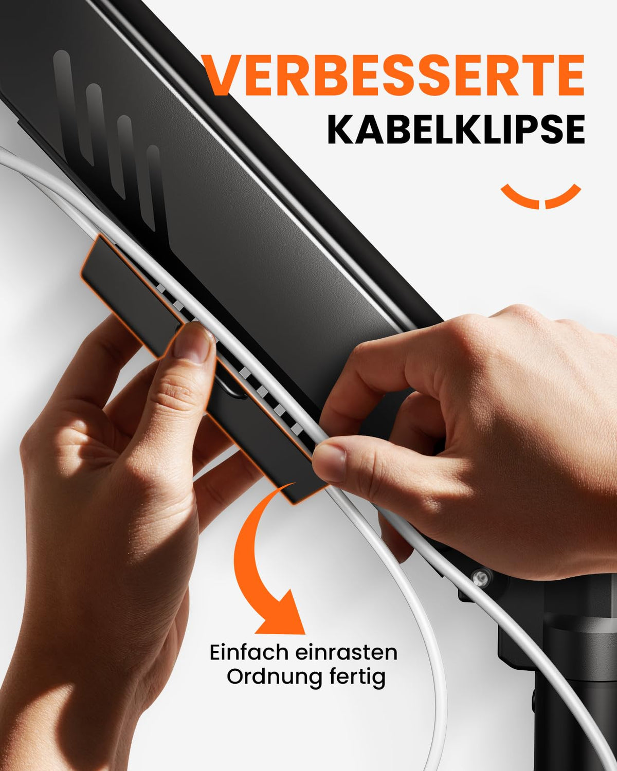 ErGear Monitor Halterung für 13-34 Zoll Bildschirme [Upgraded - Schluss mit Absacken] Monitor Arm Werkzeuglose Schnellmontage bis 9kg, Monitorhalterung mit Kabelmanagement, VESA 75 & 100 mm