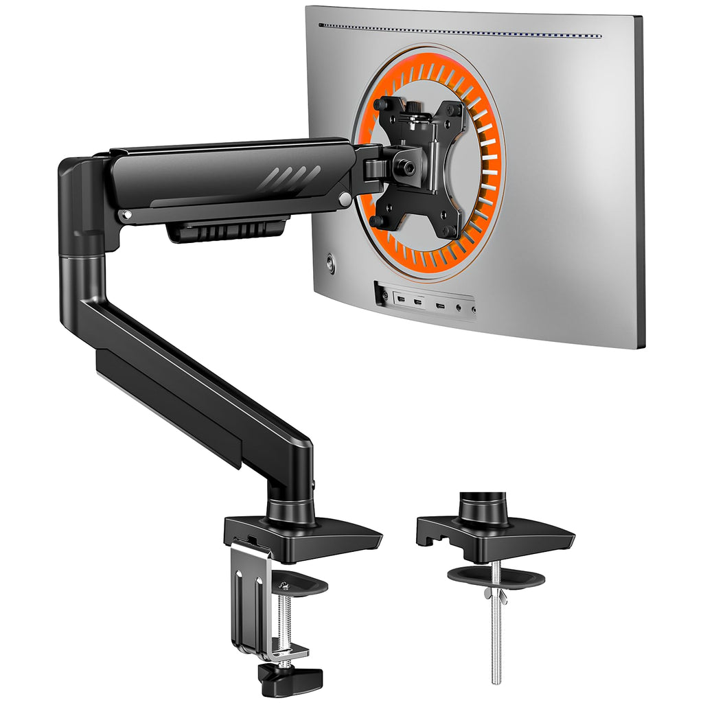 ErGear Monitor Halterung für 13-34 Zoll Bildschirme [Upgraded - Schluss mit Absacken] Monitor Arm Werkzeuglose Schnellmontage bis 9kg, Monitorhalterung mit Kabelmanagement, VESA 75 & 100 mm