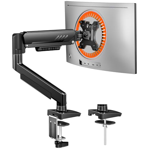 ErGear Monitor Halterung für 13-34 Zoll Bildschirme [Upgraded - Schluss mit Absacken] Monitor Arm Werkzeuglose Schnellmontage bis 9kg, Monitorhalterung mit Kabelmanagement, VESA 75 & 100 mm