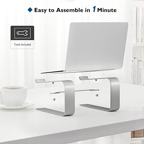 BONTEC Ergonomischer Laptop Ständer für Schreibtisch, 10-17,3 Zoll, Silber