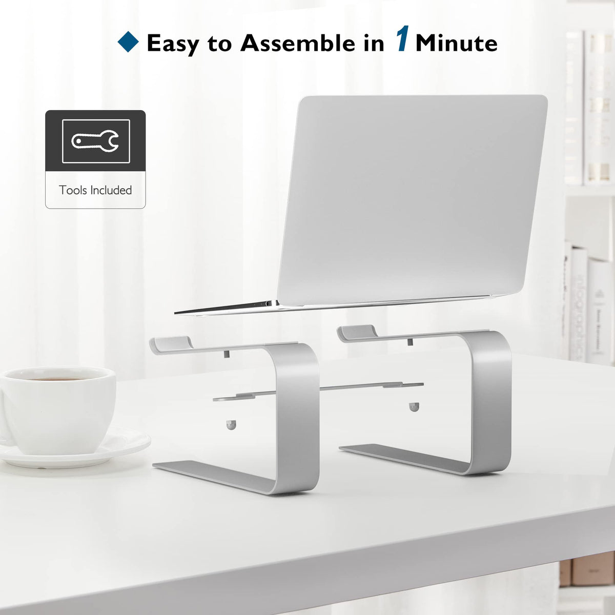BONTEC Ergonomischer Laptop Ständer für Schreibtisch, 10-17,3 Zoll, Silber