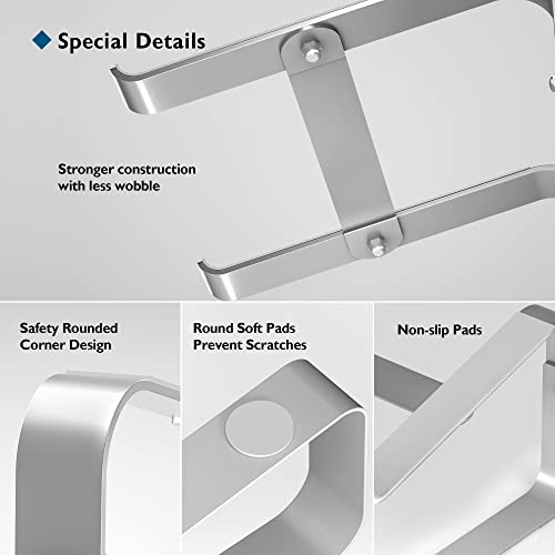 BONTEC Ergonomischer Laptop Ständer für Schreibtisch, 10-17,3 Zoll, Silber