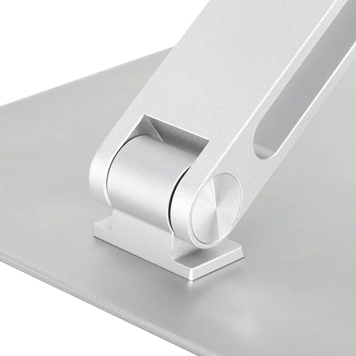 Amazon Basics Ergonomischer Laptopständer, Verstellbarer Neigungswinkel, Lüftungsöffnung, Stabile Scharniere, Passend für 10" (25,4cm) bis 17" (43,2cm) Laptops, Silber