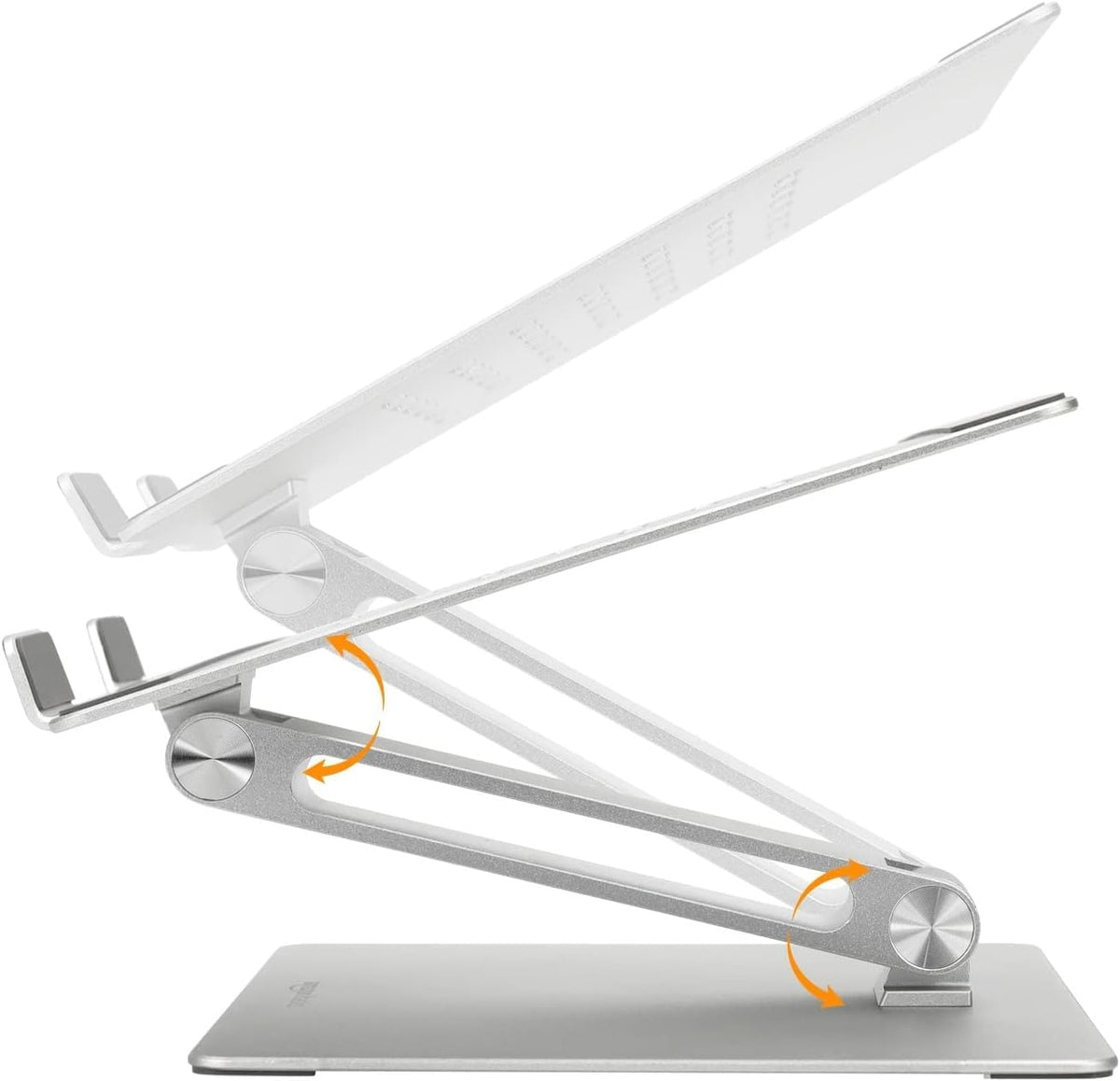 Amazon Basics Ergonomischer Laptopständer, Verstellbarer Neigungswinkel, Lüftungsöffnung, Stabile Scharniere, Passend für 10" (25,4cm) bis 17" (43,2cm) Laptops, Silber