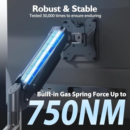 BONTEC Monitor Halterung 2 Monitore, Bildschirmhalterung 2 Monitor für 13-32 Zoll, Gasfederarm mit 360° Drehbar & Neigbar, Kabelmanagement, 2 Montageoptionen, VESA 75/100, 3-9 kg
