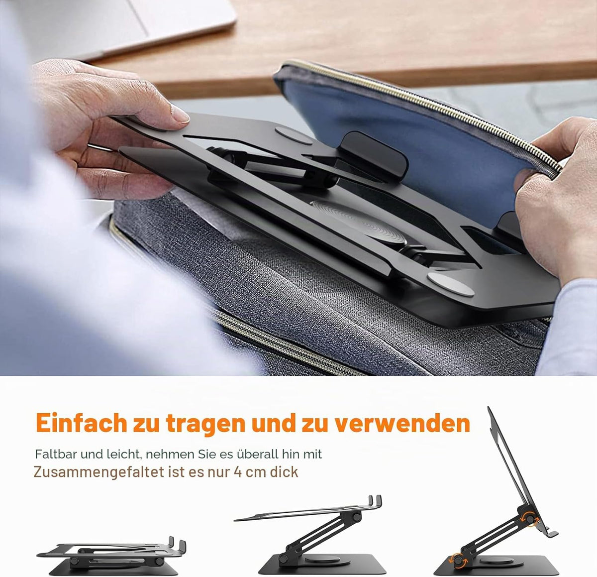 GRIFEMA Laptop Ständer Höhenverstellbar, Faltbarer Laptop Stand, bis 5 kg