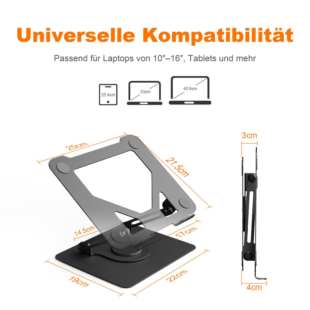GRIFEMA Laptop Ständer Höhenverstellbar, Faltbarer Laptop Stand, bis 5 kg