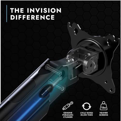 Invision Monitorarm Halterung fur Monitore von 24"-40" VESA 75/100mm ergonomisch höhenverstellbare Schreibtischklemme 2-15 kg (MX450)