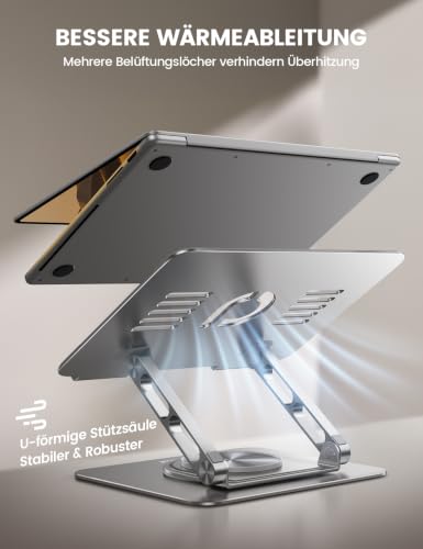 Lamicall Laptop Ständer, Alu Laptopständer, Notebook Ständer Schreibtisch