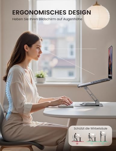 Lamicall Laptop Ständer, Alu Laptopständer, Notebook Ständer Schreibtisch