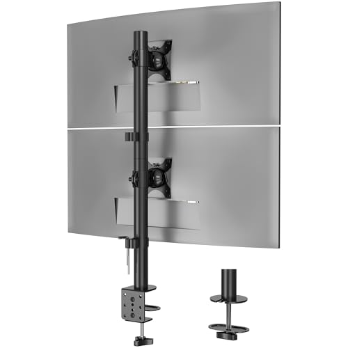 BONTEC Monitor Halterung 2 Monitore übereinander, 13-34 Zoll, 10 kg pro Arm