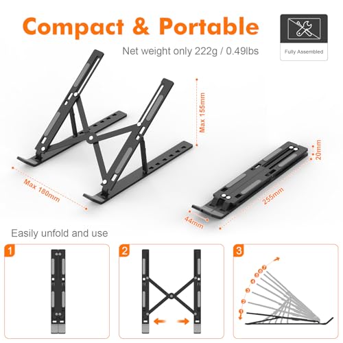 GRIFEMA Laptopständer, Tragbarer Faltbarer Laptop Stand, Notebookständer