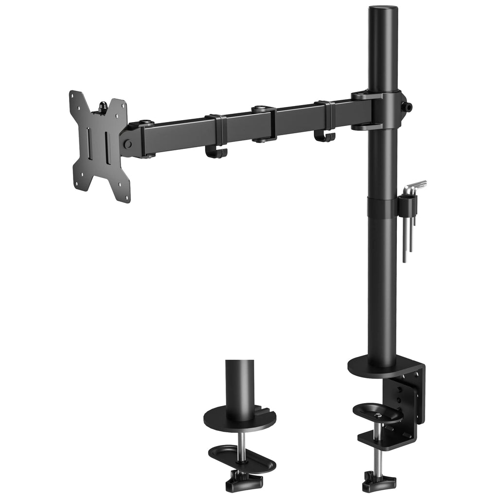 BONTEC 13-32 Zoll Monitor Halterung für LED LCD Bildschirme bis 10 kg, Monitor Tischalterung 1 Monitor Höhenverstellbar Neigbar Schwenkbar, 2 Montageoptionen, VESA 75x75/100x100, Schwarz