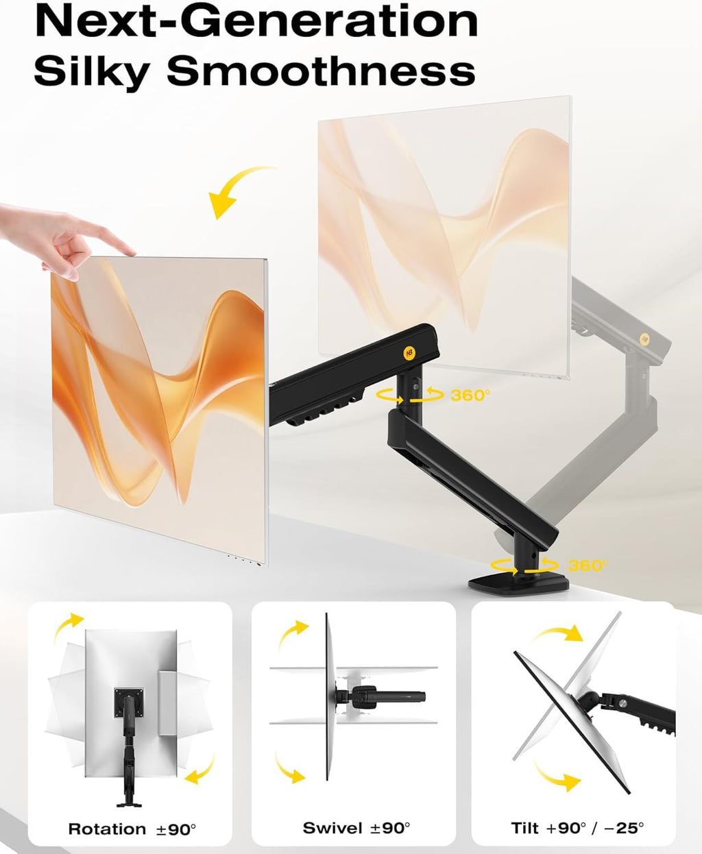 NB Ergonomic Smoovex Monitor Halterung für 17-32 Zoll Bildschirme 2-9 kg