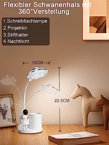 Schreibtischlampe Kinder, LED Astronaut Tragbar Tischlampe
