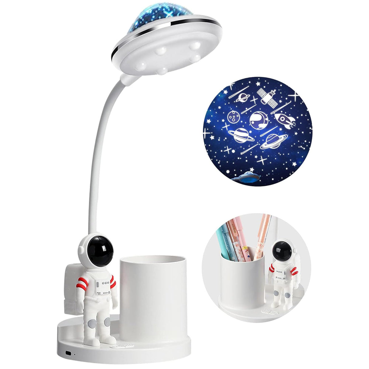 Schreibtischlampe Kinder, LED Astronaut Tragbar Tischlampe
