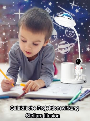 Schreibtischlampe Kinder, LED Astronaut Tragbar Tischlampe