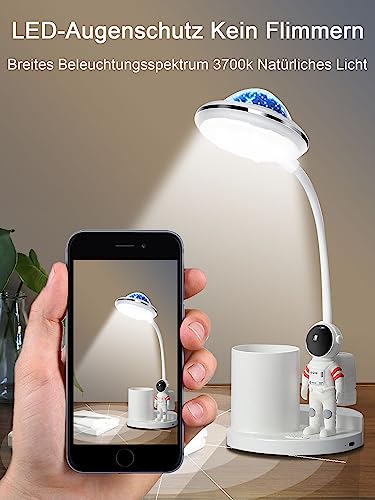 Schreibtischlampe Kinder, LED Astronaut Tragbar Tischlampe