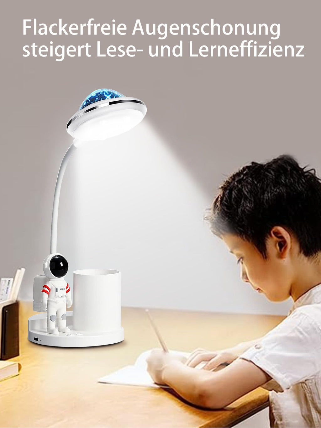 Schreibtischlampe Kinder, LED Astronaut Tragbar Tischlampe