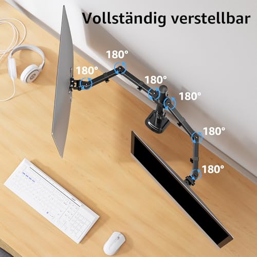 MOUNTUP Monitor Halterung 2 Monitore für 13-32 Zoll Flach&Curved Bildschirm