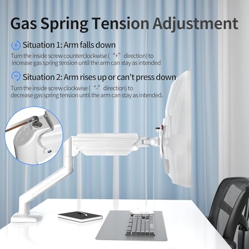 suptek Monitor Halterung für 13-32 Zoll LED LCD Bildschirm bis zu 9 kg, Monitor Arm mit Gasfeder, 360° Drehbar Höhenverstellbar Schwenkbar Neigbar, Monitorhalterung VESA 75x75/100x100 mm, Weiß