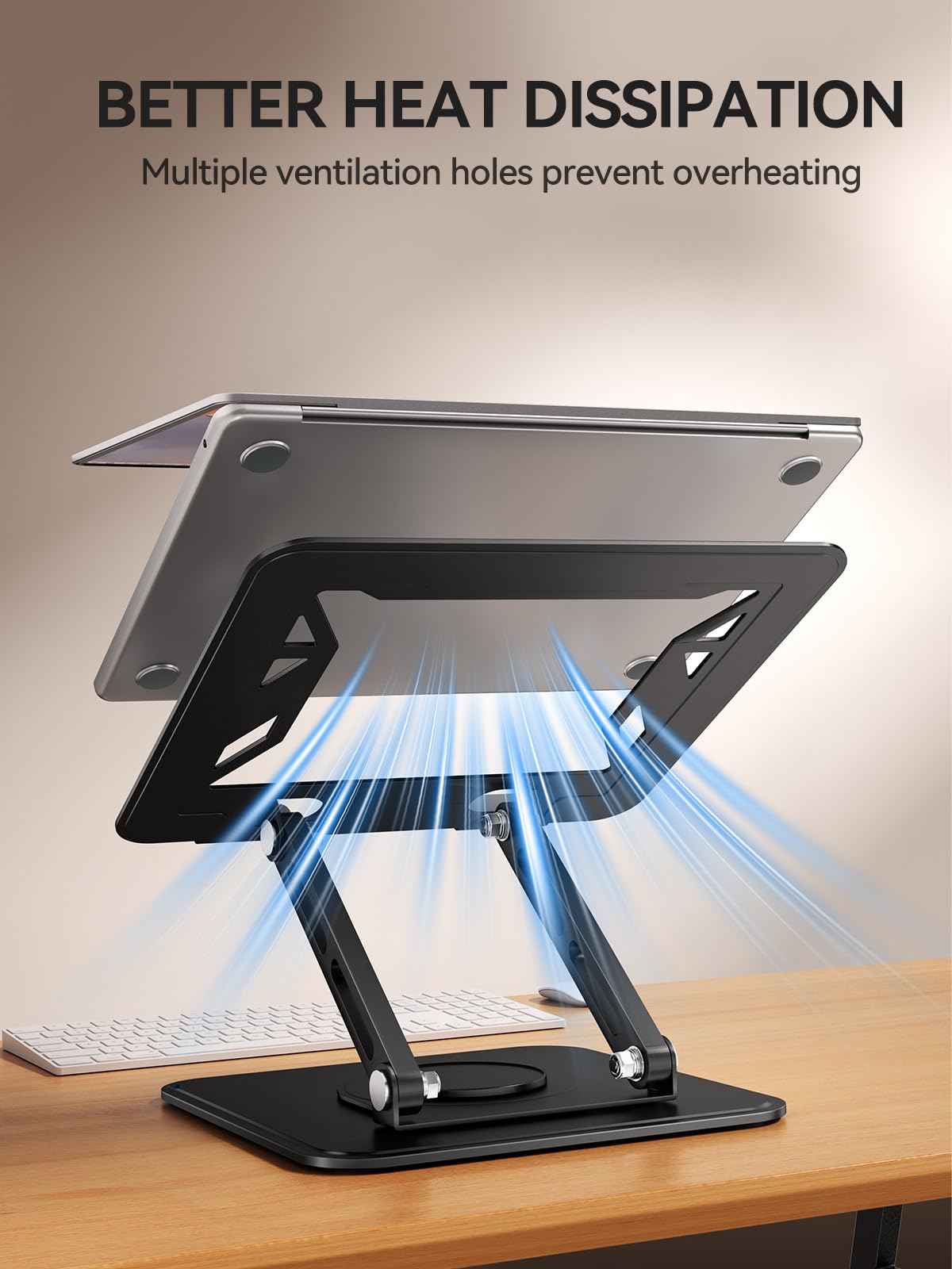 tounee Laptopständer für den Schreibtisch, Verstellbarer Computerständer mit 360°-Drehfuß, ergonomischer Laptop-Erhöhung, kompatibel mit MacBook Pro, Air und Allen Laptops von 10-15.6Zoll