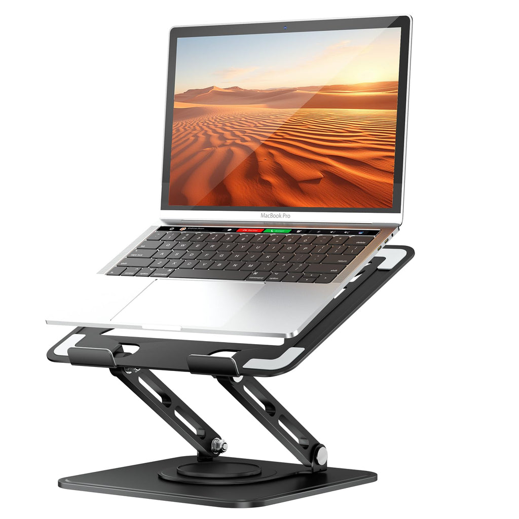tounee Laptopständer für den Schreibtisch, Verstellbarer Computerständer mit 360°-Drehfuß, ergonomischer Laptop-Erhöhung, kompatibel mit MacBook Pro, Air und Allen Laptops von 10-15.6Zoll