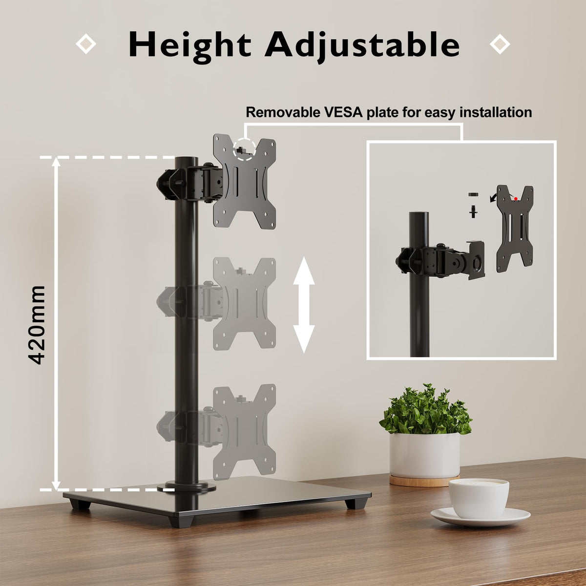 BONTEC Monitorständer Freistehend für 13-32 Zoll, 10 kg, VESA 75/100