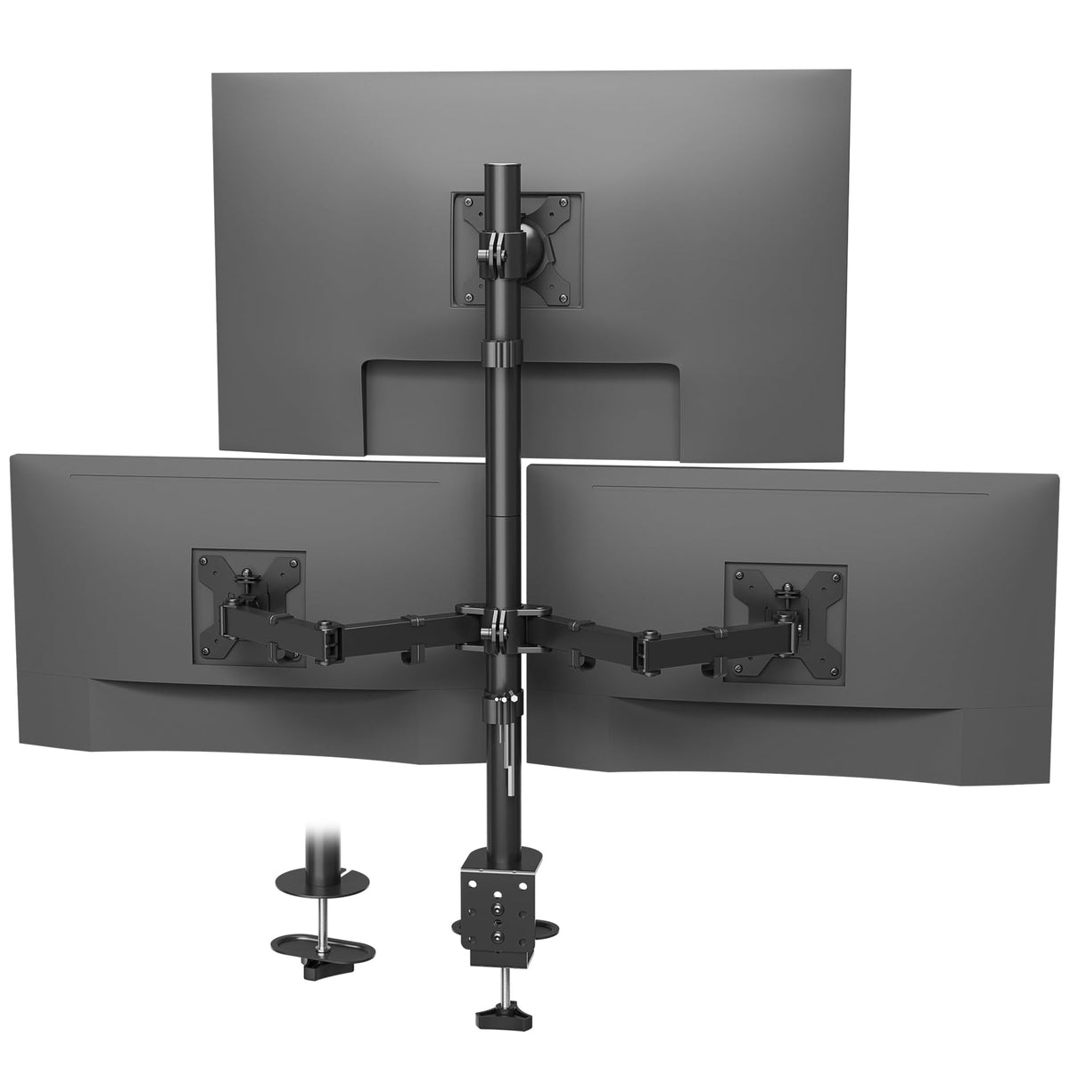 BONTEC Monitor Halterung 3 Monitore 27-32 Zoll, 30 kg/Arm, VESA 75/100