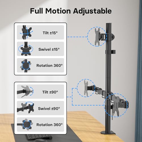 BONTEC Monitor Halterung 3 Monitore 27-32 Zoll, 30 kg/Arm, VESA 75/100