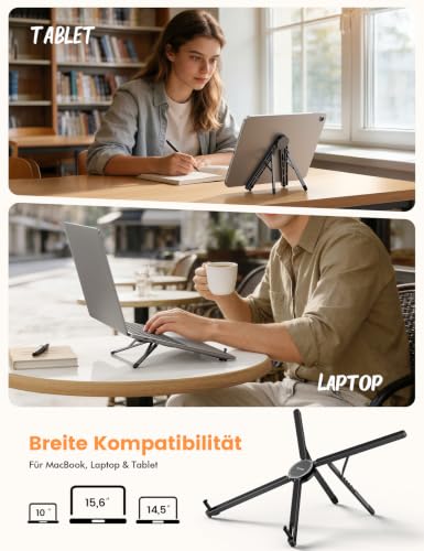 Lamicall Laptop Ständer, Alu Ultraleichter Laptopständer für Schreibtisch