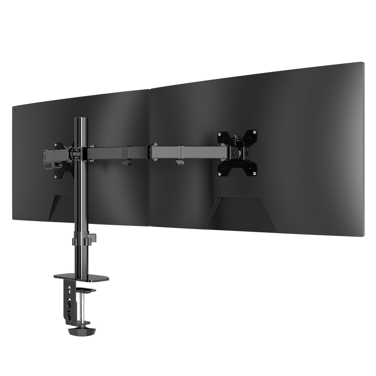 Pholiten Monitor Halterung für 13-27 Zoll LED LCD Bildschirm bis zu 10 kg, Monitor Arm für 2 Monitore, Höhenverstellbar Schwenkbar Neigbar Monitorhalterung für den Schreibtisch, max.VESA 100x100mm