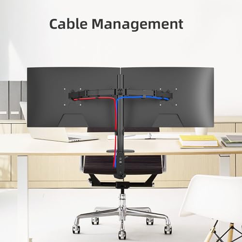 Pholiten Monitor Halterung für 13-27 Zoll LED LCD Bildschirm bis zu 10 kg, Monitor Arm für 2 Monitore, Höhenverstellbar Schwenkbar Neigbar Monitorhalterung für den Schreibtisch, max.VESA 100x100mm