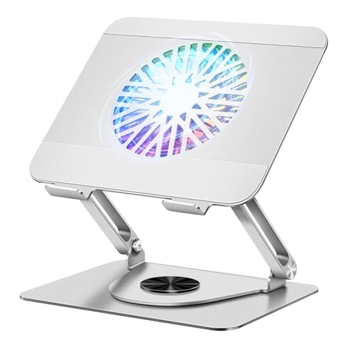 ICARE Laptop Ständer mit Magnetischem RGB Laptop Kühler, Silber