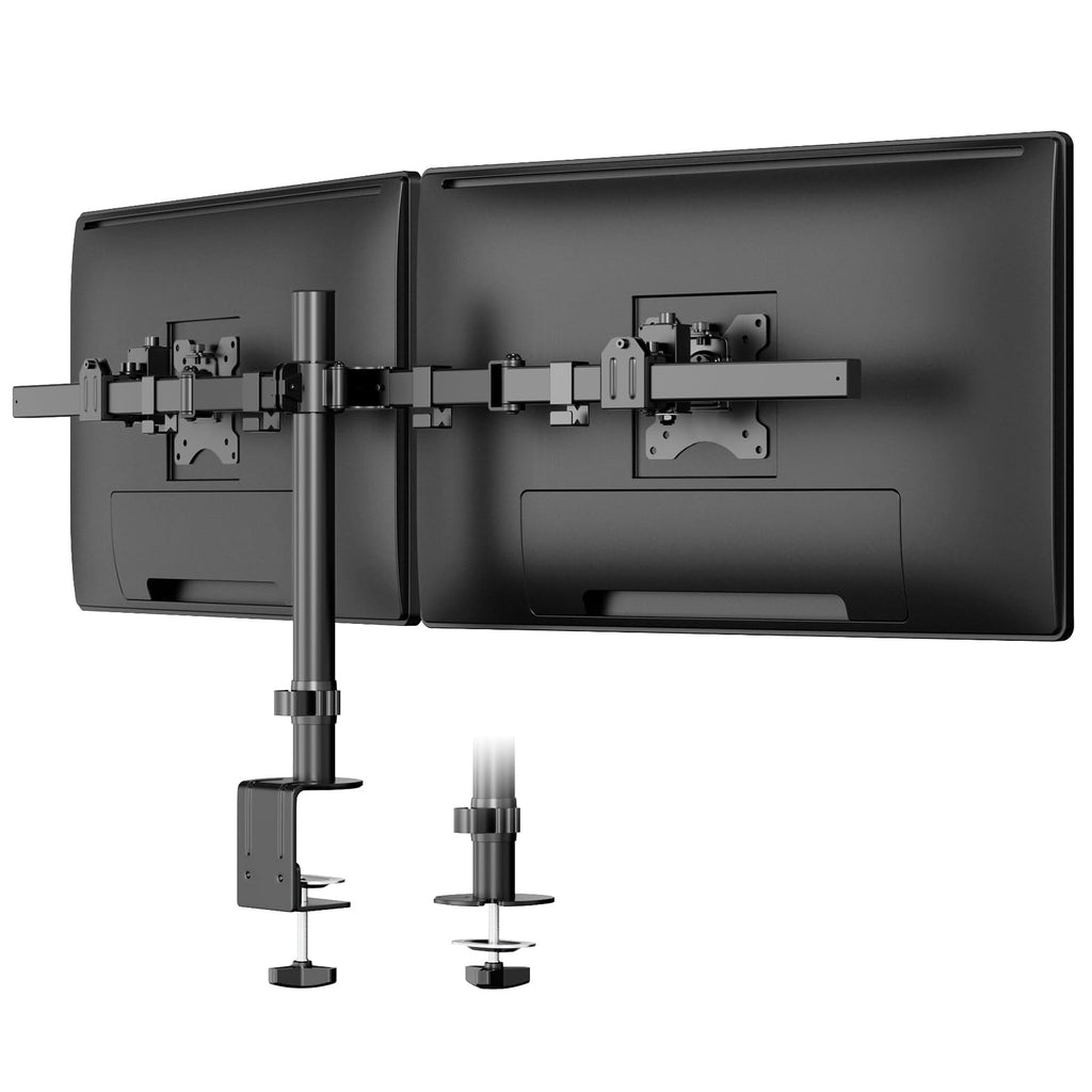 PUTORSEN 24~38 Zoll Monitor Halterung 2 Monitore, Adjustable VESA Slide Bildschirmhalterung 2 Monitore, 9kg pro Arm, VESA 75/100 mm