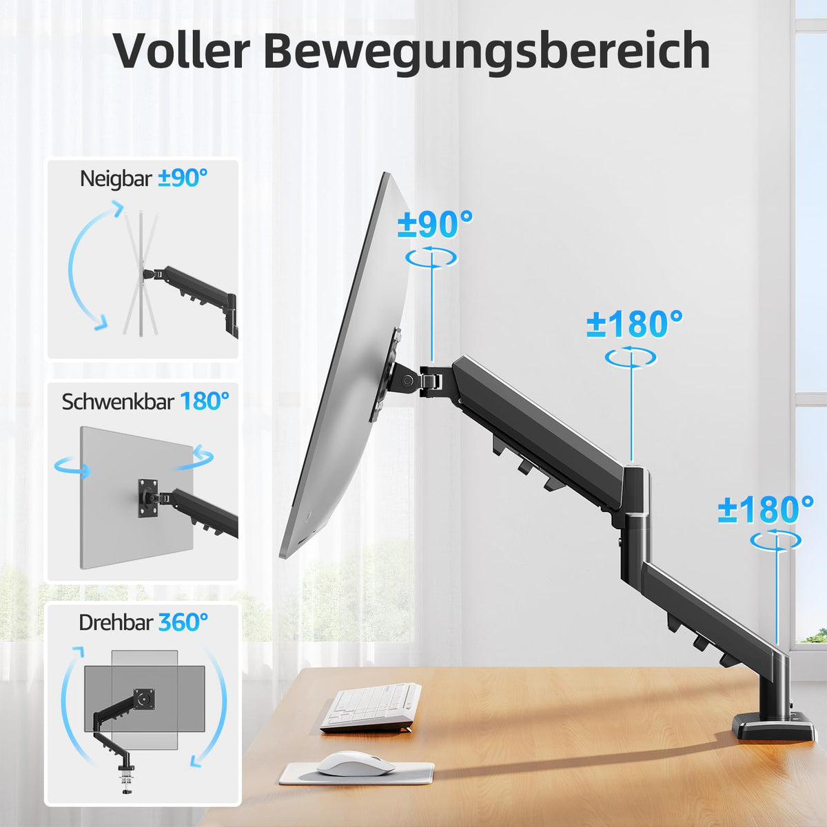 MOUNTUP Monitor Halterung für 13-32 Zoll Monitore Hält 2-9 kg,VESA 75/100mm