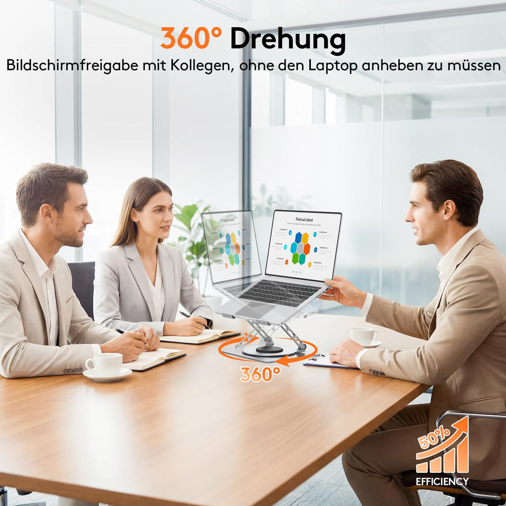 TECKNET Laptop Ständer Höhenverstellbar,Ergonomischer Laptop Stand,Silber