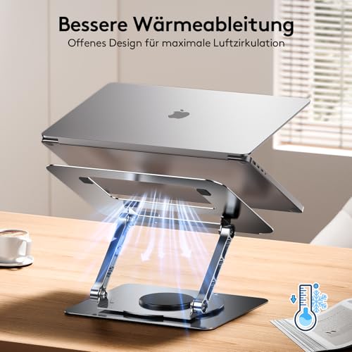 TECKNET Laptop Ständer Höhenverstellbar,Ergonomischer Laptop Stand,Silber
