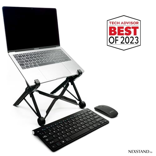 NEXSTAND K2 Laptopständer, Faltbarer tragbarer Desktop-Laptop-Halter, 8 Stufen höhenverstellbarer, ergonomischer Laptop-Ständer für Schreibtisch, MacBook, Laptop 10-17"