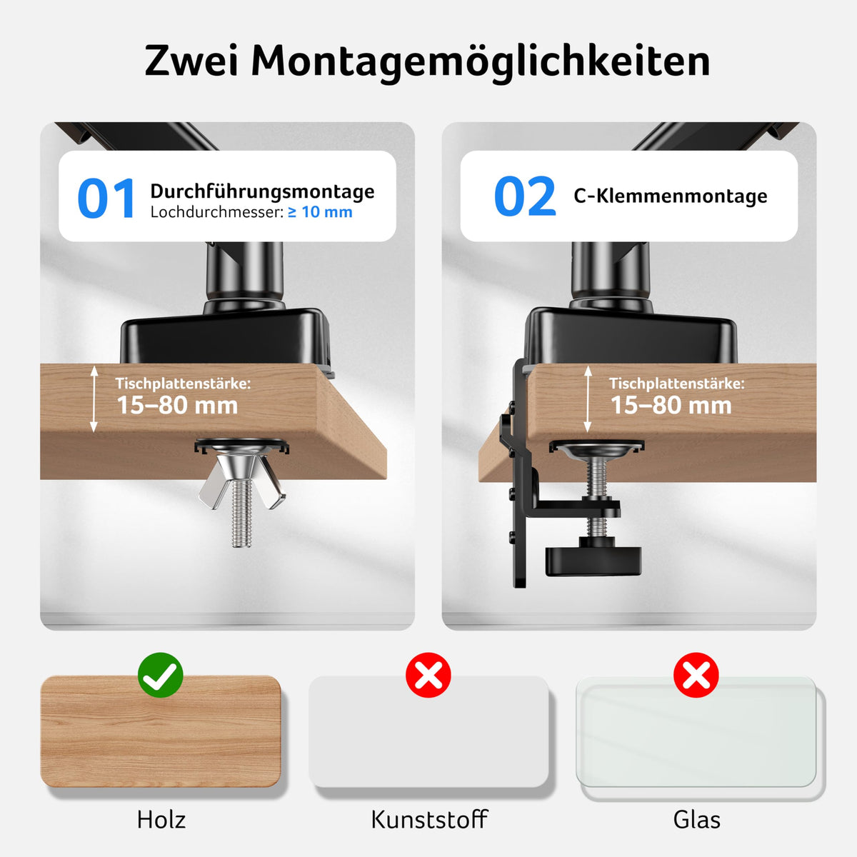 acer Monitor Halterung für 17-34 Zoll Bildschirme, Vollständig Einstellbar Gasfeder Monitor Arm Hält 9 kg, Monitorständer Höhenverstellbare mit Neigung, Schwenk & Drehfunktion, VESA 75/100 mm