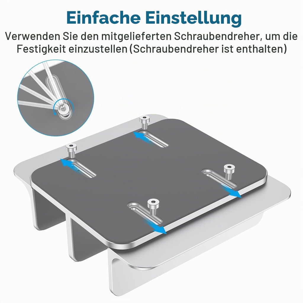 OMOTON [Aktualisierte Version Vertikaler Doppelständer für Laptops, Dualer Desktop-Laptop-Ständerhalter mit verstellbarem Dock (für Laptops bis zu 17,3 Zoll) für alle MacBook Air/Pro (Silber)