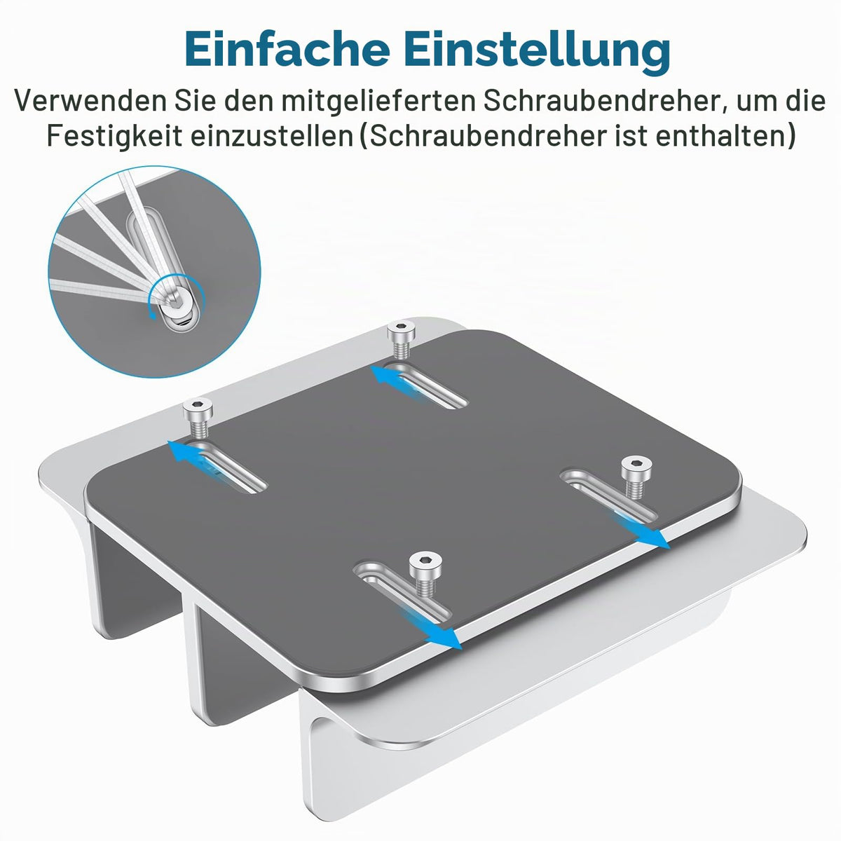 OMOTON [Aktualisierte Version Vertikaler Doppelständer für Laptops, Dualer Desktop-Laptop-Ständerhalter mit verstellbarem Dock (für Laptops bis zu 17,3 Zoll) für alle MacBook Air/Pro (Silber)