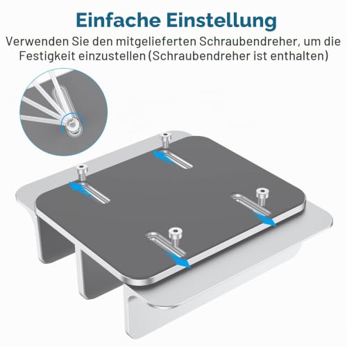 OMOTON [Aktualisierte Version Vertikaler Doppelständer für Laptops, Dualer Desktop-Laptop-Ständerhalter mit verstellbarem Dock (für Laptops bis zu 17,3 Zoll) für alle MacBook Air/Pro (Silber)