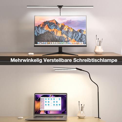 Hensam Schreibtischlampe LED Dimmbar, 1400LM Bürolampe für Monitor
