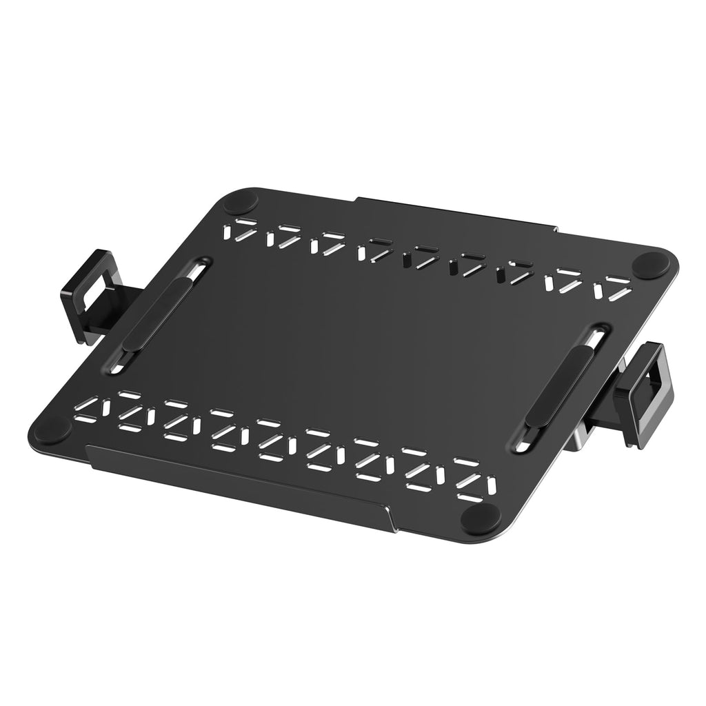PUTORSEN VESA Laptop Halterung aus Metall für 12-18 Zoll Notebook bis 9 kg, Laptop-Ständer mit Belüftung für Monitorarm, VESA 75/100
