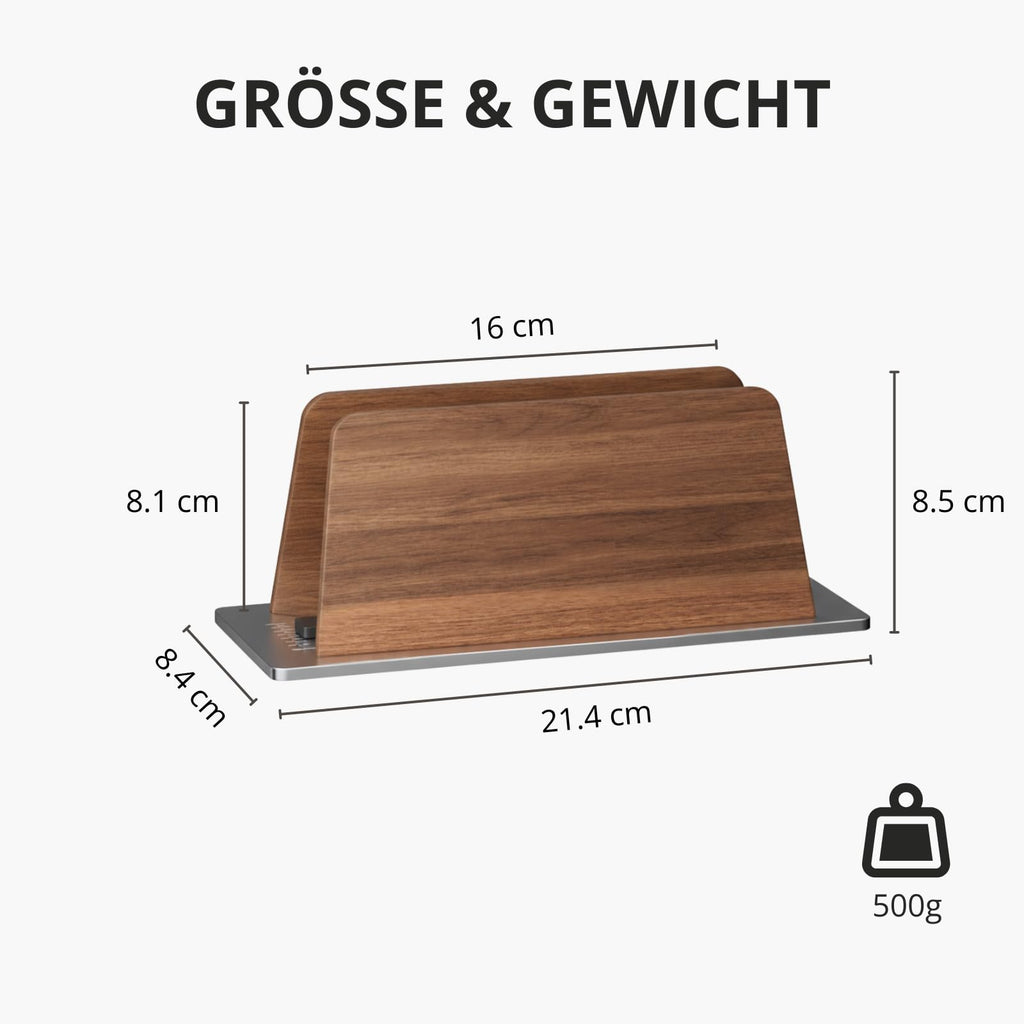 muso wood Laptop Ständer Vertikal - Aluminium und Walnussholz