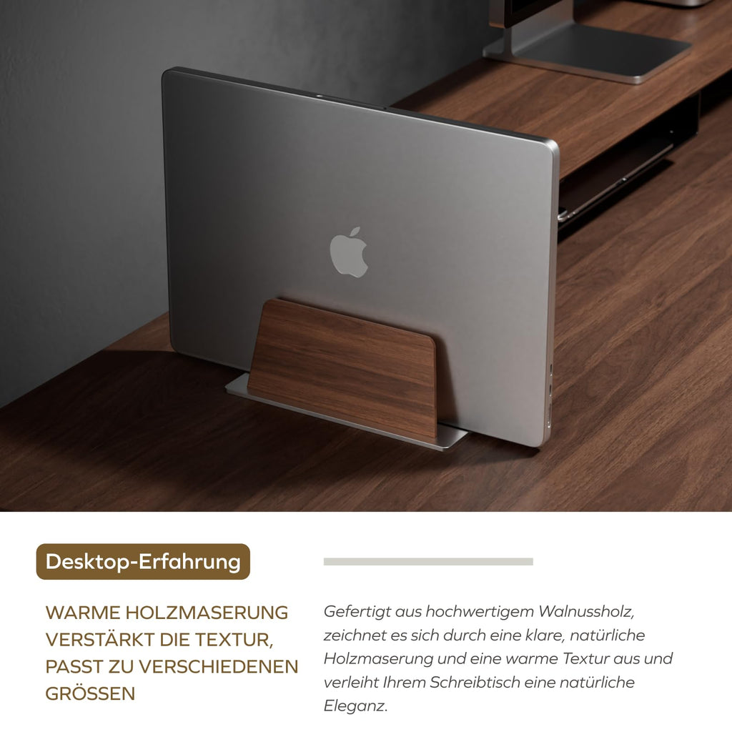 muso wood Laptop Ständer Vertikal - Aluminium und Walnussholz
